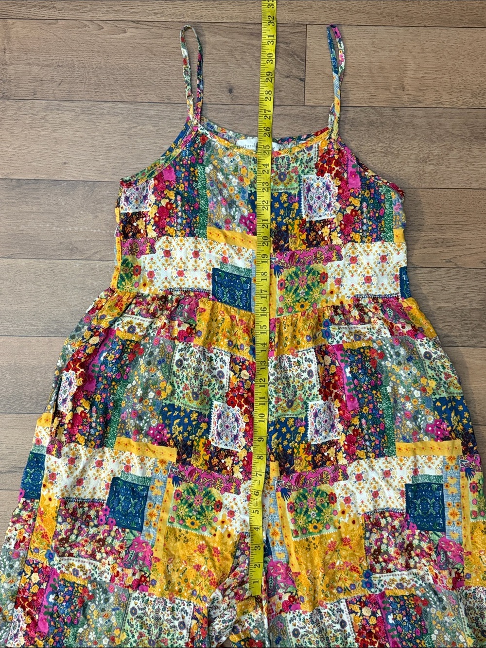 Natural Life Size Medium Patch Design Jumpsuit Bohemian Earthy Whimsical Boho M - Picture 13 of 16